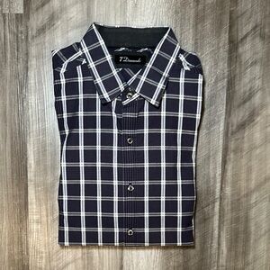 7 Diamonds The Truth Checkered Long Sleeve Button Down - Medium